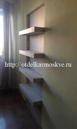 Устройство полок из гипсокартона